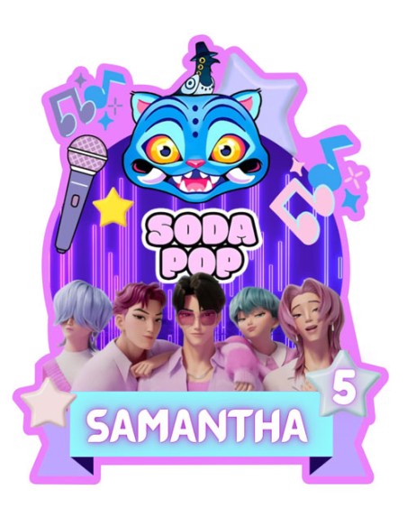 KPop Demon Hunters Happy Birthday Cake Topper – Personalized Huntrix & Saja Boys Party Supplies Decoration
