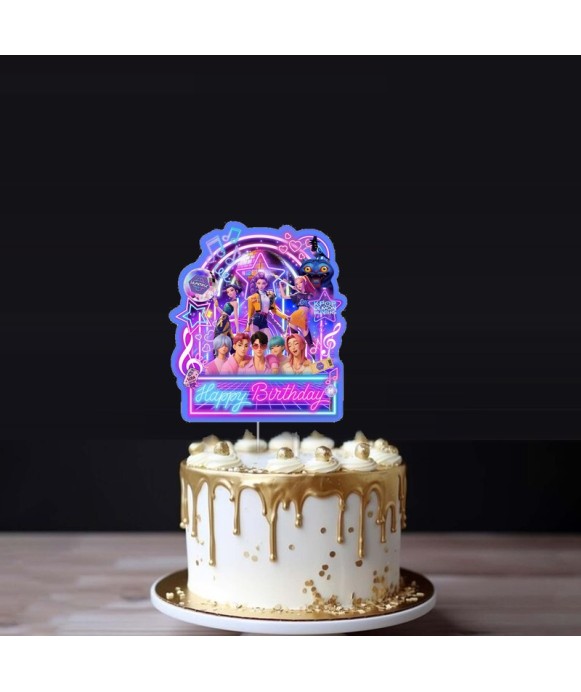 K-Pop Demon Hunters Cake Topper – Huntrix Neon...