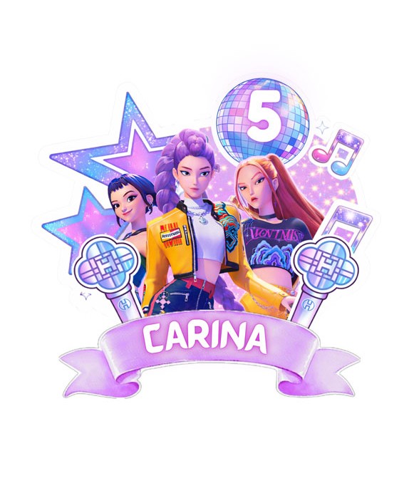 K-Pop Demon Hunters Cake Topper – Huntrix Trio...