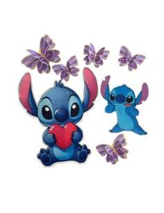 Stitch Cake Topper Set with Butterflies – Cardstock Cake...