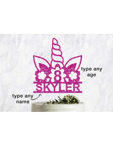Unicorn Personalised Cake Topper