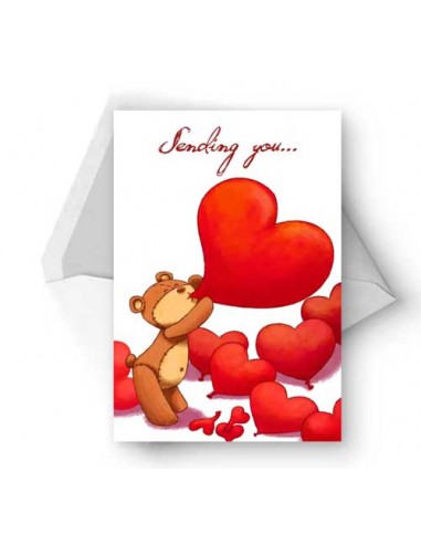 A Teddy Bear Heart - Valentine's Day Card