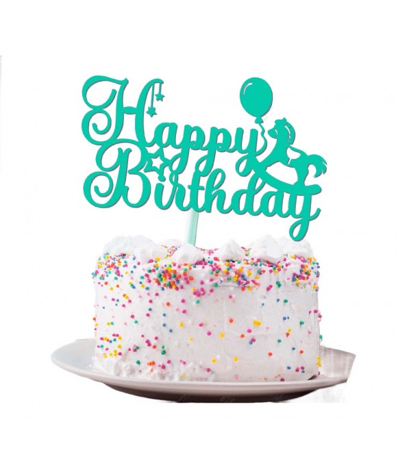 Elegant Wooden Cake Decoration Happy Birthday...
