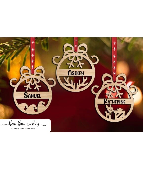Christmas Tree Ornament Kids Name Tag