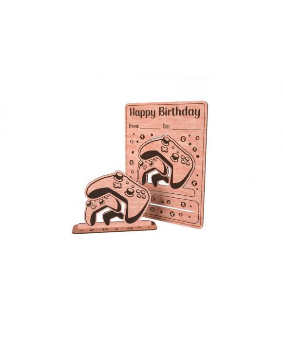 Happy Birthday Wooden Greeting Card - PS2