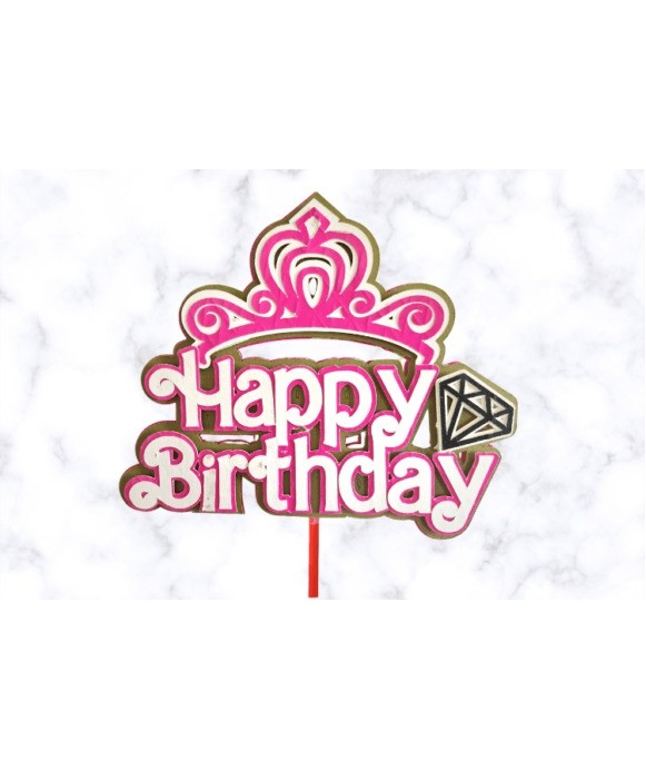 Layered Cake Toppers - Princess Happy Birthday