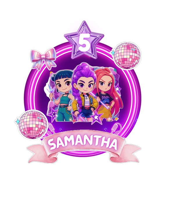 K-Pop Demon Hunters Cake Topper Personalized –...